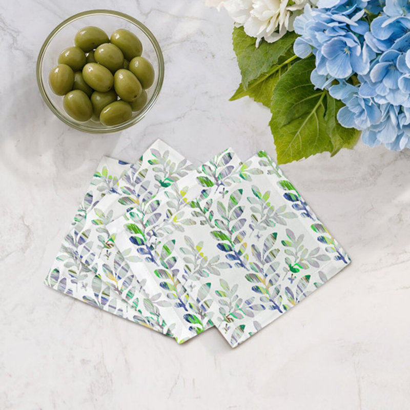 Cotton Blend Square Napkins, Verdure