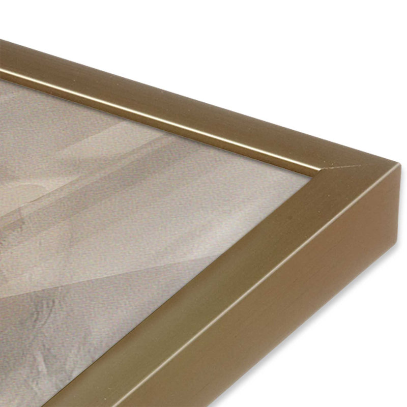 Tornade taupe, H 12,25 po x l 15,25 po, Cadre simple brossé doré