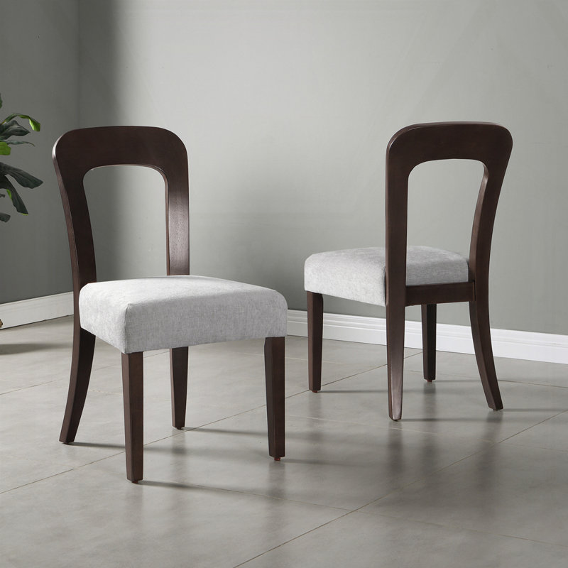 Ensemble de 2 chaises de salle à manger, Gris, Noir