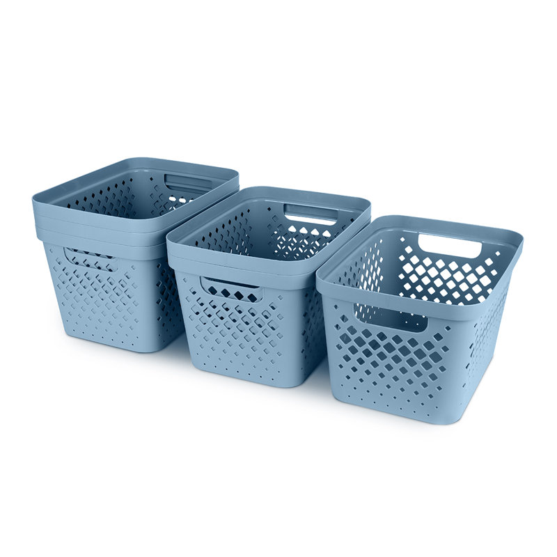 Glad Diamond Storage Baskets, Set of 6, Blue, 16qt