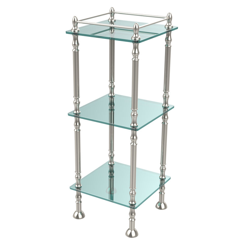 Metal Bathroom Shelves, Polished Nickel