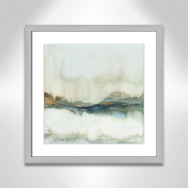 «Land Reflection», reproduction de la collection Square par Allison Pearce, H 17 po x l 17 po, Argent argent