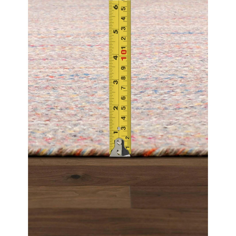 Tapis multicolore géométrique en laine / coton fait à la main 5 pi x 8 pi