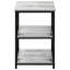 Table d'appoint de salon moderne avec stratifié gris et métal noir décoratif pour un look élégant