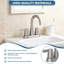 Robinet de salle de bain central en nickel brossé 4 pouces, robinet de meuble-lavabo pivotant à 2 poignées 360 ° à 2 poignées