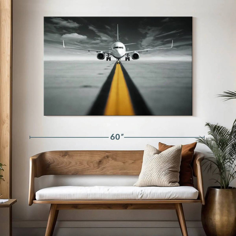 Mehar avion sur la ligne jaune, H 34 po x l 51 po