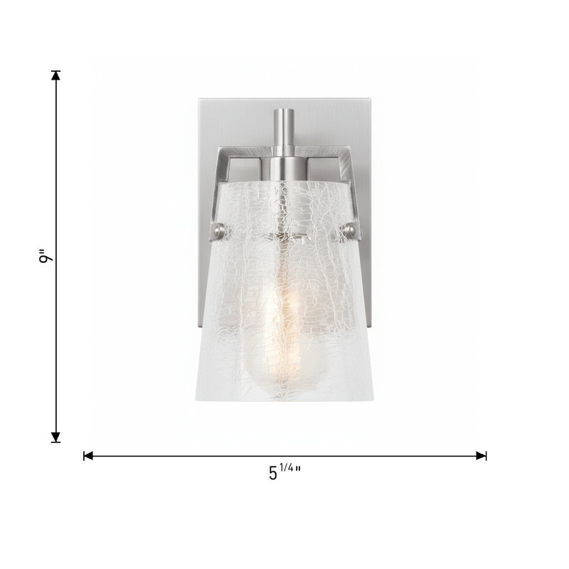 Petite applique murale 1 lumière Crofton, Acier brossé