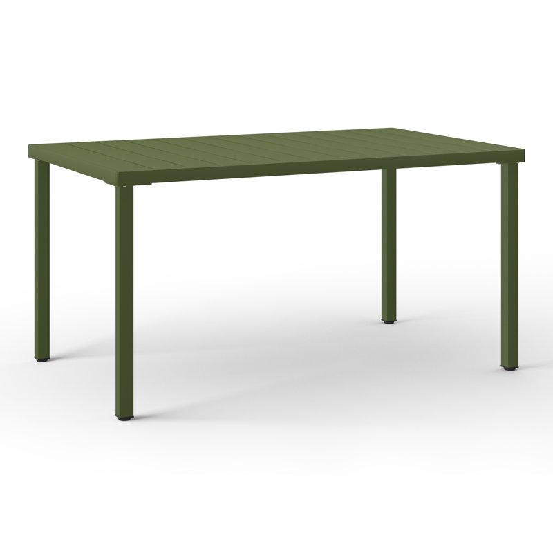 59"×35.4" Outdoor Metal Rectangular Dining Table, Green