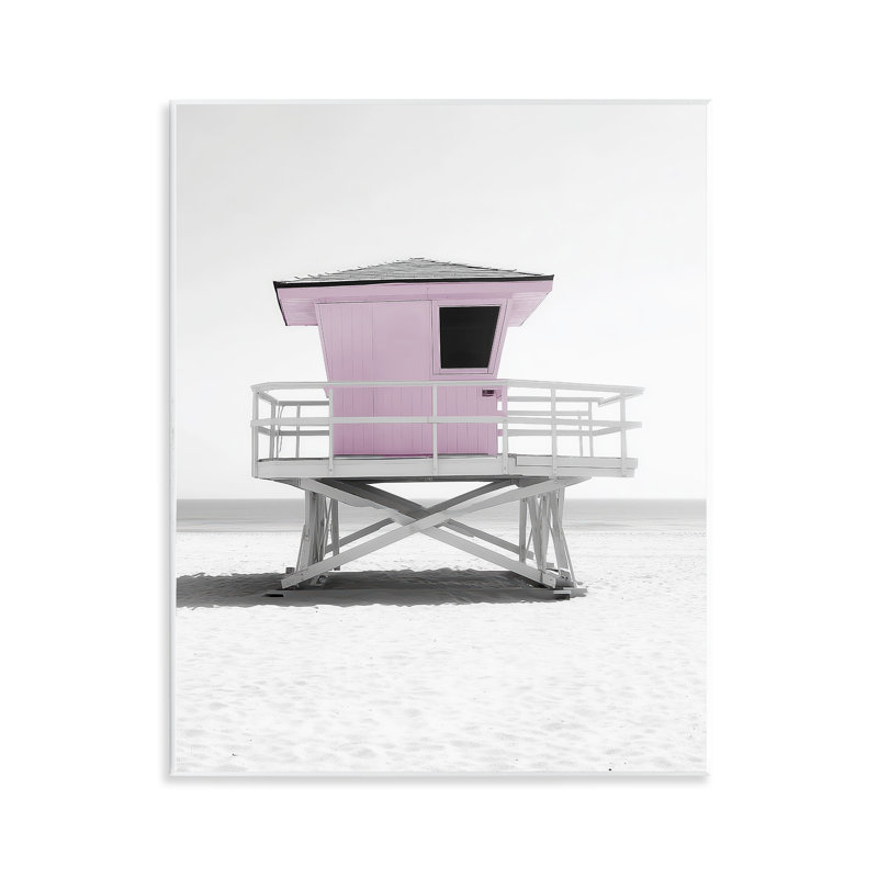 Plaque murale "Lifeguard Station" rose bonbon, design par Annabelle Hall