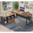 L-Shaped Executive Desk with 47" Mobile File Cabinet, Large Home Office Computer Desk with Storage