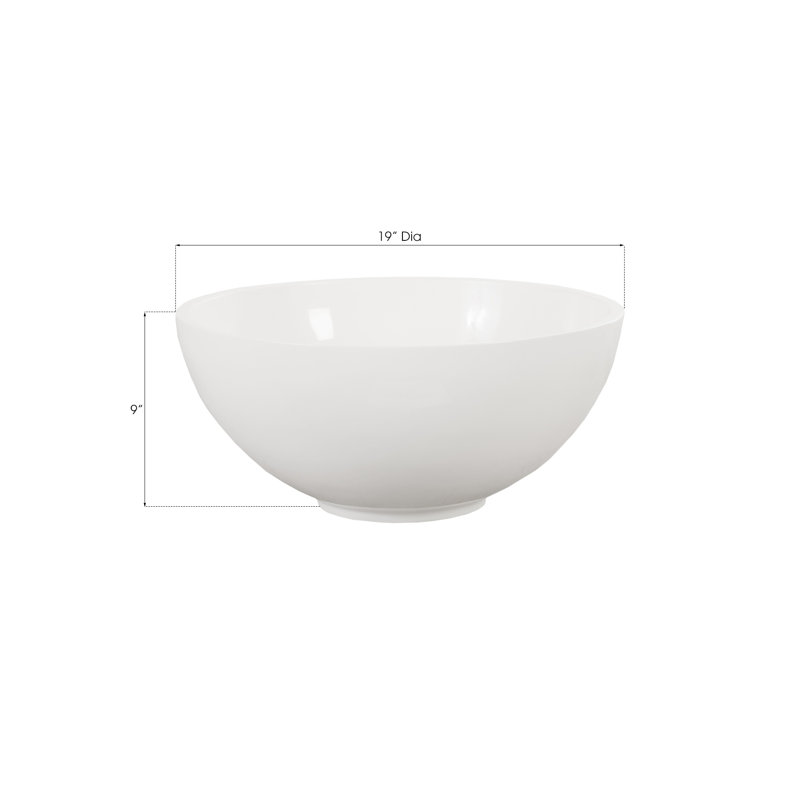 Sulu Resin Contemporary Decorative Bowl in Black, White