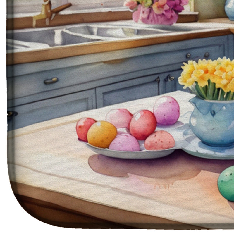 Tapis de séchage de décoration berger allemand de Pâques