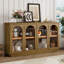Bois Horsforth en bois avec portes en verre de forme arquée et tablettes réglables-29150202