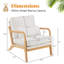 Fauteuil d'appoint rembourré en bois massif Lemley Mid Century-1120179548