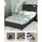 Twin Size Bed Frame with PU Leather and LED Light, Wooden Storage Headboard with 4 Drawers, 3-in-1 Charging Hub, Strong Metal Slats, No Box Spring Required-1007442419
