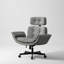 Chaise de bureau à pieds croisés avec accoudoirs réglables, hauteur de siège et appui-tête amovible-981490332