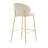 Kira Indoor Upholstered Bar Stool, Beige Fabric With Metal Frame, Set Of 2