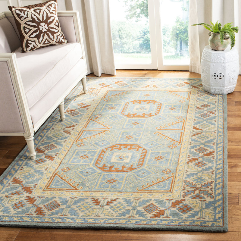Washam Hand Tufted Wool Southwestern Rug, Rectangle 5' x 8'