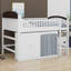 Lit mezzanine peu encombrant avec garde-robe intégré, armoire de rangement et DEL-546772475