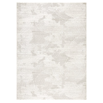 Town & Country Luxe Maya Soft Arches Neutral Indoor Area Rug with High-Low Texture, Ivory/Greige