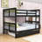 Full Over Full Wooden Bunk Bed With Twin Trundle And Convertible Design-761137984