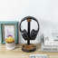 Solid Wood Metal Black Headphone Stand