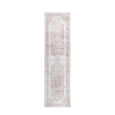 Tapis crème / non délesté - métier à tisser et pour chambre à coucher, salon, salle à manger, chambre de bébé, bureau à domicile Stain Collection 2x8