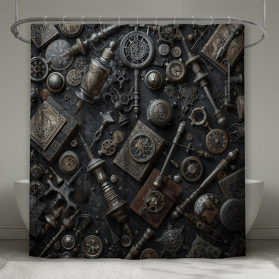 Rideaux de douche Steampunk Gears Clocks