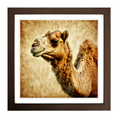 Camel Grunge Art - Framed Print