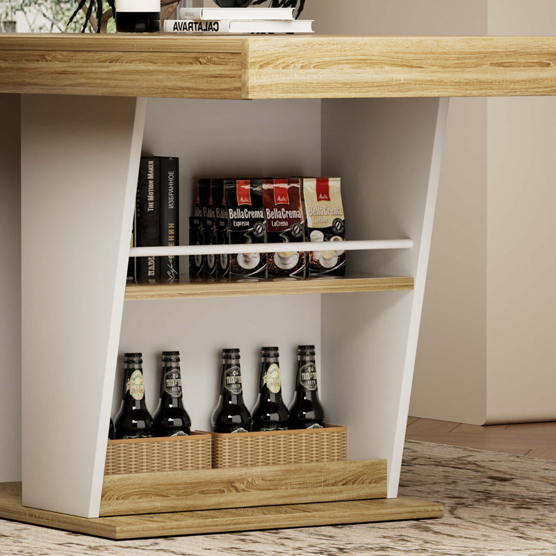 Table de salle à manger extensible en bois avec étagères latérales, pouvant accueillir dix personnes, mobilier de cuisine moderne