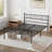 Queen Metal Platform Bed Frame with Decorative Headboard & Footboard, Steel Slats-1531866218
