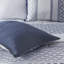 Couette de luxe bleu marine pour lit queen, 7 pièces - Doublure en microfibre douce avec taies d'oreiller, coussins décoratifs et jupe de lit inclus.