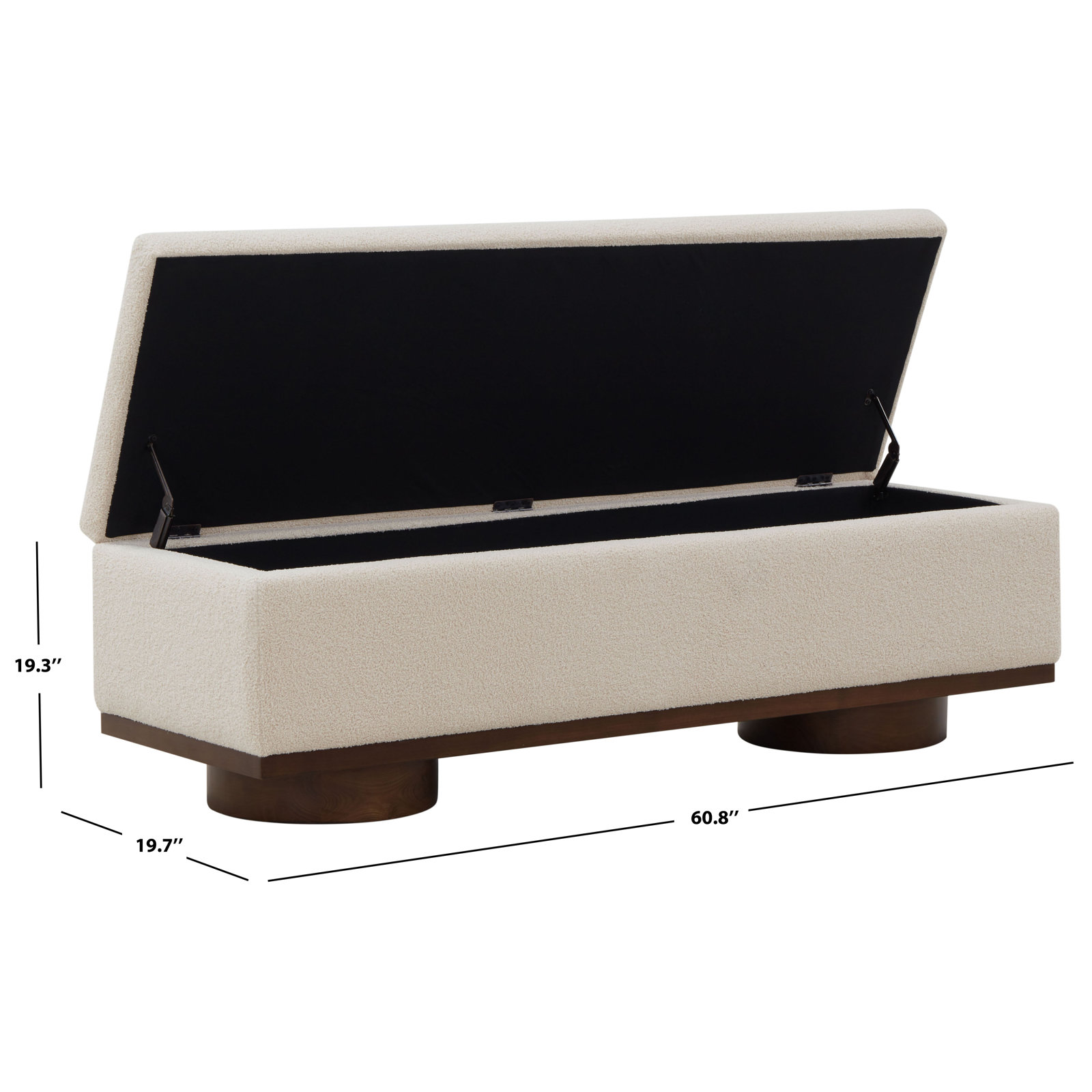 Morje 61" Linen Entryway Bench, Walnut, Sand