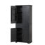 Armoire de rangement noire pour salle de bain - Étagère fonctionnelle à tablette réglable moderne avec tiroir