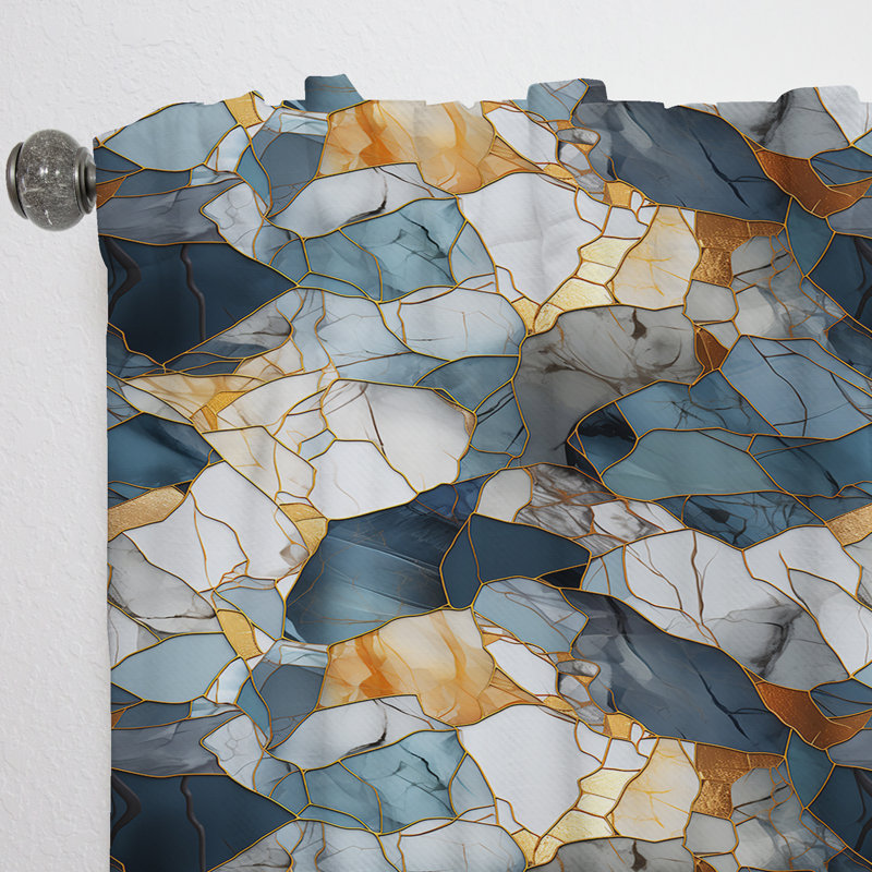 Motif de marbre Urban Oasis - Rideau de marbre abstrait - Rideau de marbre obscurcissant - 1 panneaux, L 52 po x L 84 po
