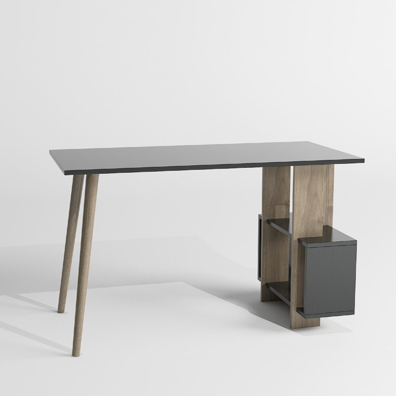 Ingerson Writing Desk, Anthracite/Walnut, Anthracite