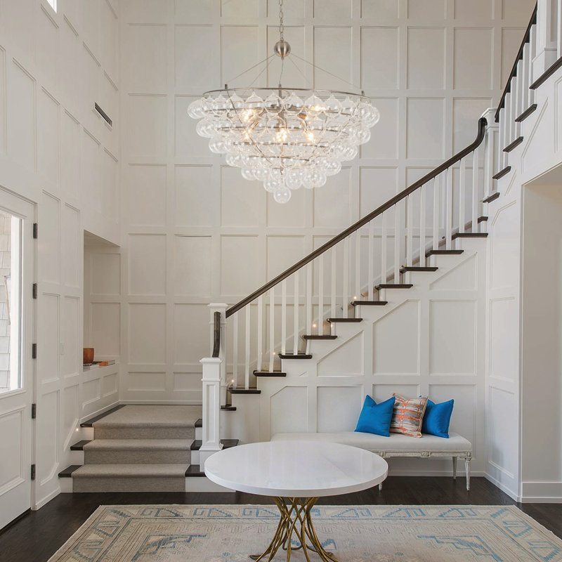 8 - Light Clear Glass Bubble Dimmable Chandelier