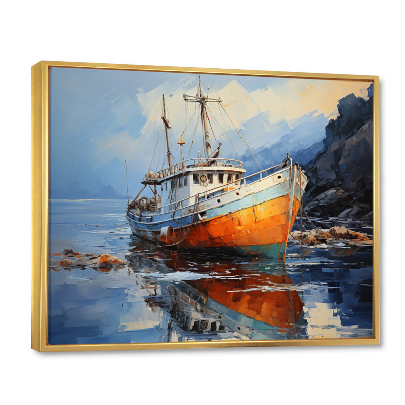 Fishing Boat Dreamy Regatta I - Transportation Canvas Prints, Cadre flottant doré, H 30 po x l 40 po x P 1,5 po