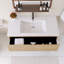 Meuble-lavabo mural simple 42 po avec lavabo à surface solide blanc brillant-20412995
