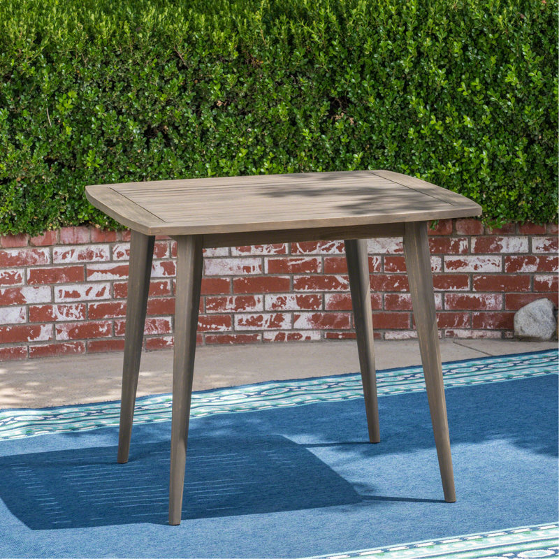 Table carrée d'extérieur - Bois gris avec pieds droits pour des activités durables