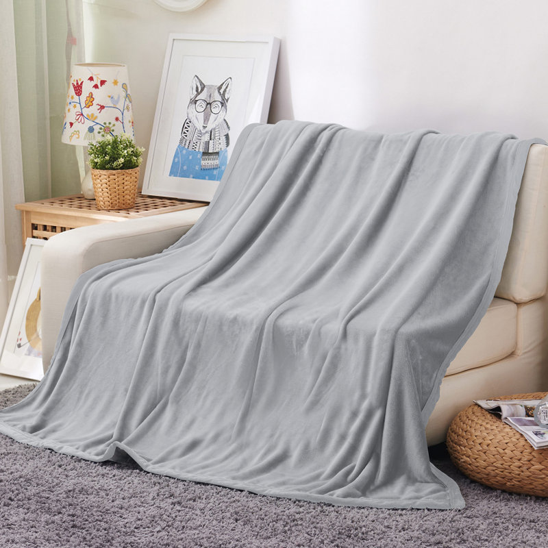 Plain Weave / Muslin Throw Blanket, Gray