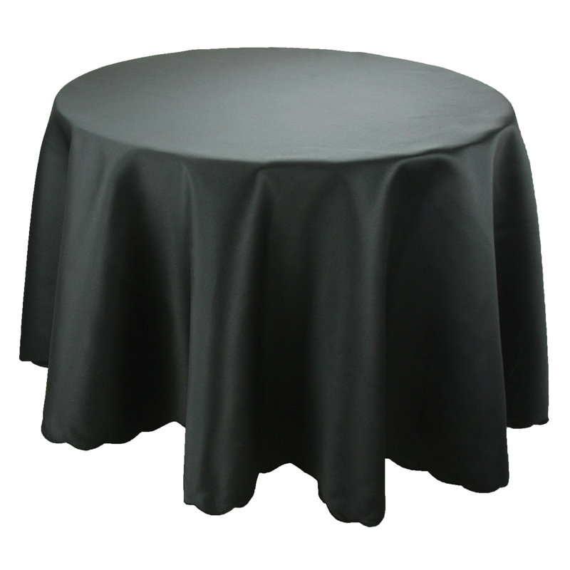 Hannaha Round Tablecloth, Black, 90" L x 90" W