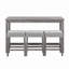 Ensemble de table de bar avec prise de courant, ensemble de table de bar et de chaises, ensemble de table de salle à manger 4 pièces, ensemble de table de petit déjeuner industriel, pour salon, salle à manger, salle de jeux-137885683