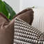 Ensemble de housses de coussin décoratives de 50 cm (20 pouces) à imprimé bloc brun et franges en velours