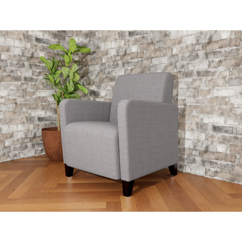 Fauteuil d'invité de réception Ravenna, Bois noir, Gris chambray, Non inclus