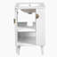 Ensemble de meuble-lavabo simple autoportant avec porte à fermeture douce, poignées en demi-lune chic, style français, blanc, 20 po-1962135509