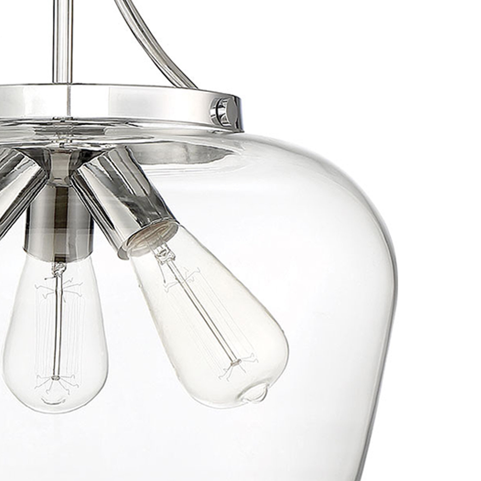 Breena 3-Light Semi Flush Mount, Polished Chrome, Clear