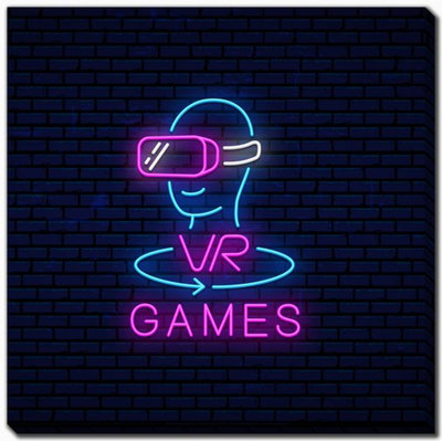 Neon Gaming 1 Canvas Wall Art