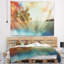 Tapisserie de plage tropicale avec palmiers mer shore serene-28487065