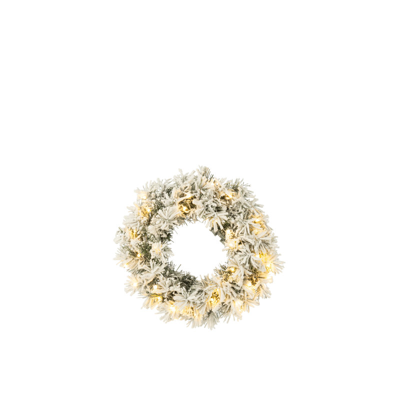 Piper Faux Lighted Wreath, 44cm H x 44cm W x 16cm D